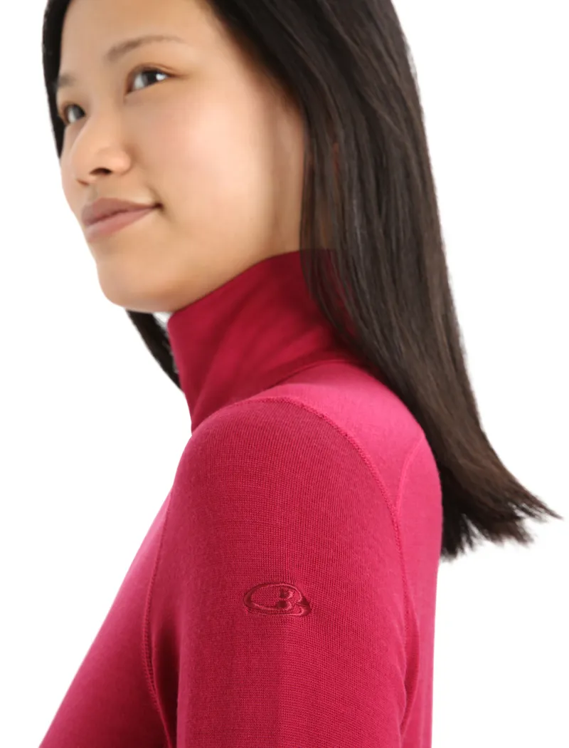 Icebreaker Womens 260 Tech Long Sleeved Half Zip - Cherry-3